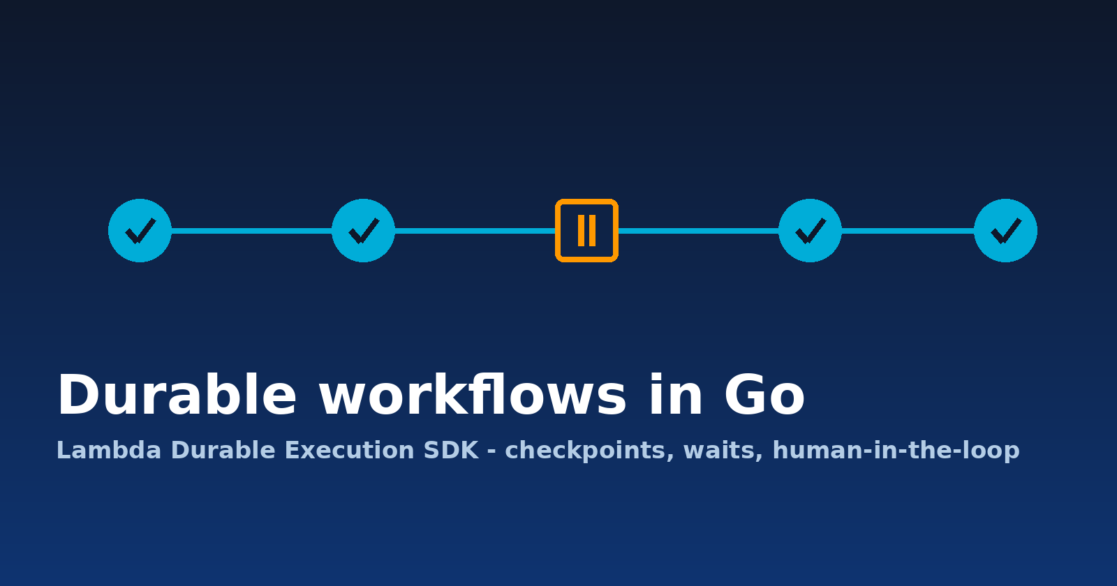 AWS Lambda durable functions arrive for Go with local testing and a resume-safety linter